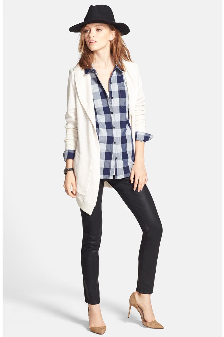 Treasure&Bond Skinny Coated Jeans, Alternate, color, BLACK