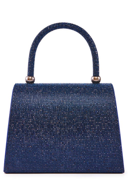 Lady Couture Rhinestone Top Handle Evening Bag In Navy
