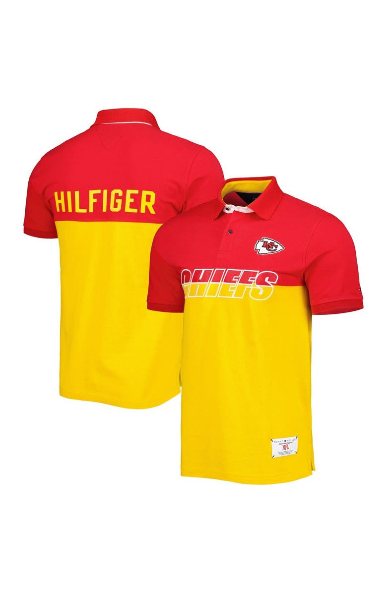 Tommy Hilfiger Men
s Tommy Hilfiger Yellow/Red Kansas City Chiefs Color Block Polo, Main, color, Yellow