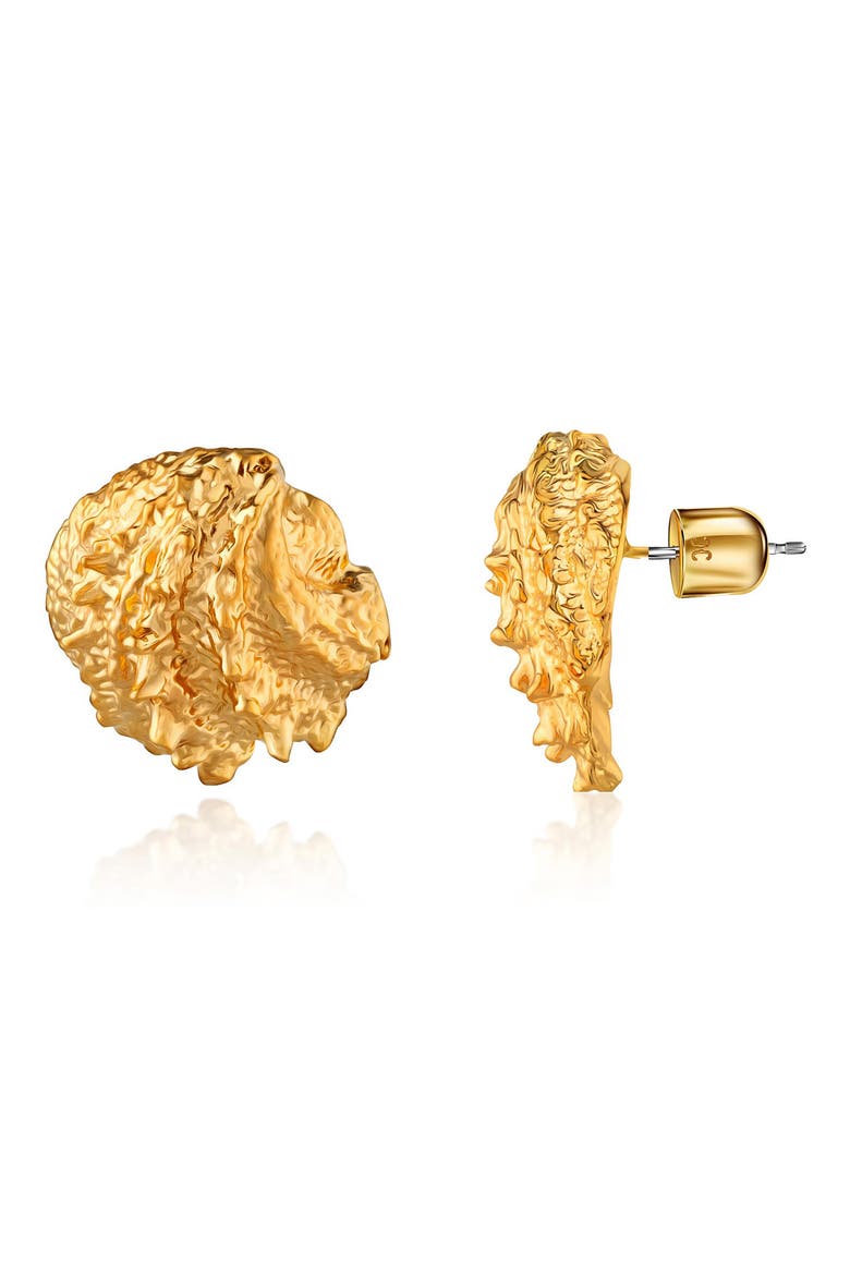 Small Shell Stud Earrings, Main, color, 14K GOLD