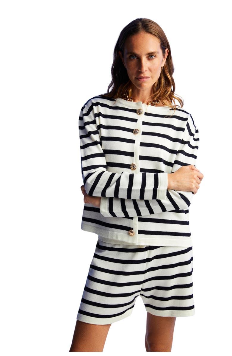 Nocturne Striped Mini Shorts, Alternate, color, 