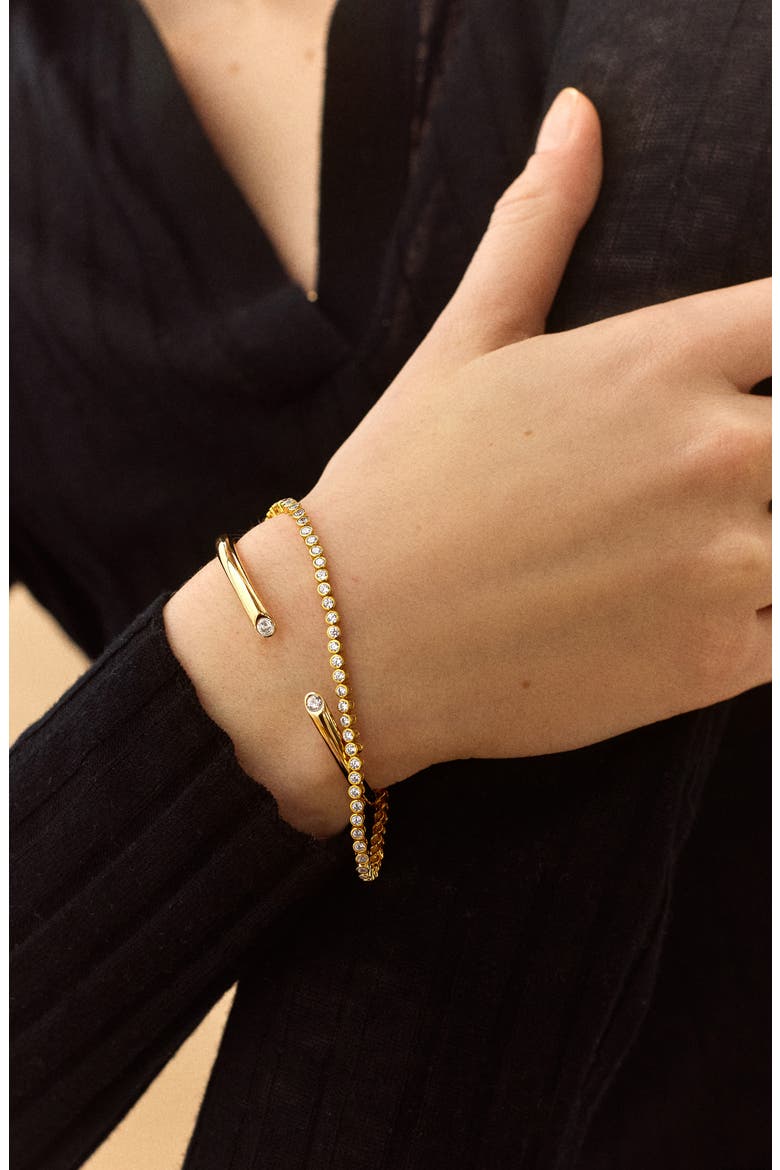 Sophia Cuff Bracelet, Alternate, color, CLEAR