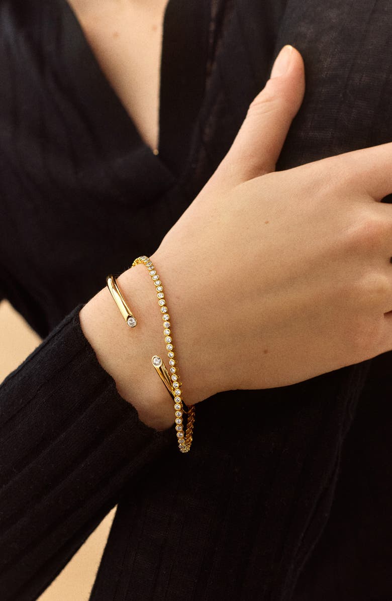 BaubleBar Sophia Cuff Bracelet, Alternate, color, Clear