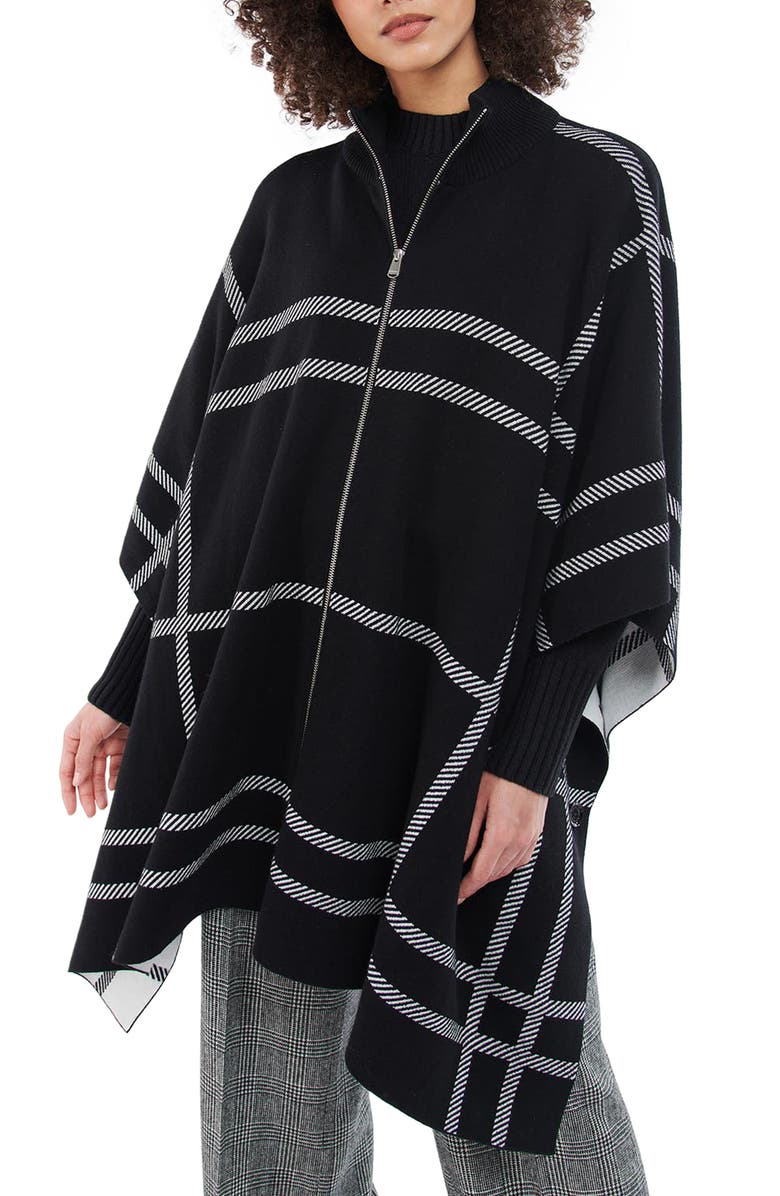 Barbour Emmeline Plaid Full-Zip Cape, Main, color, 