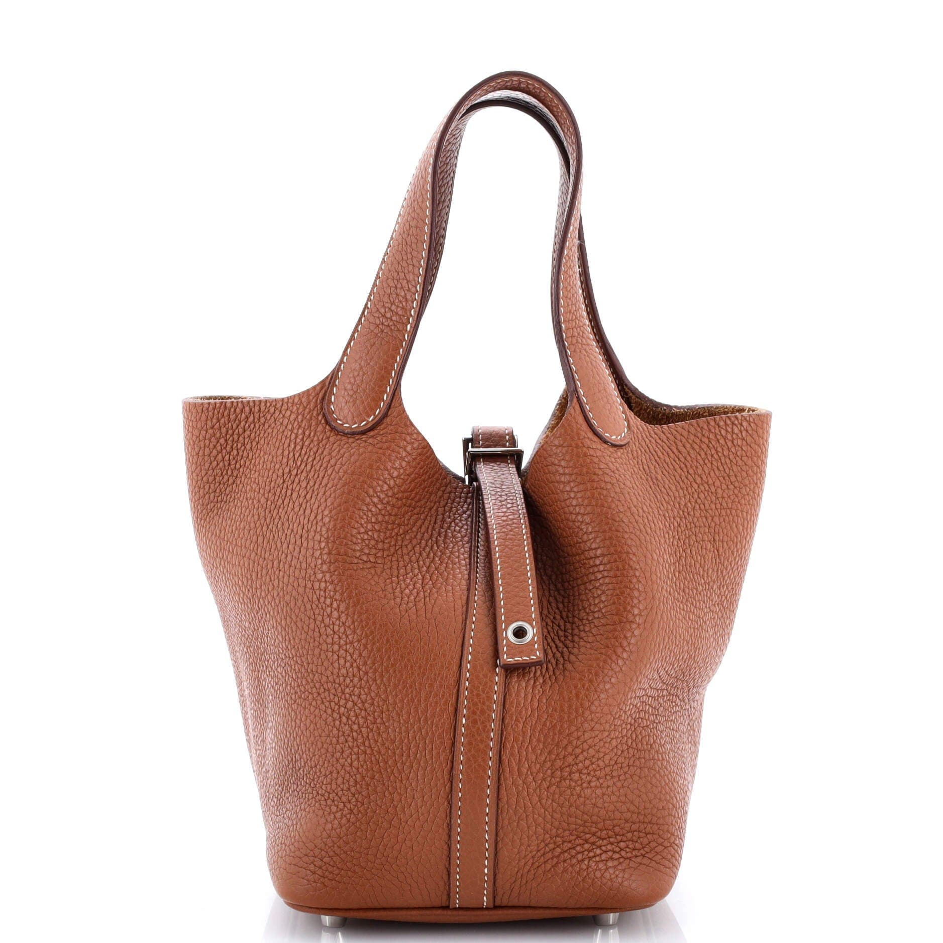 Pre-Owned Hermes Picotin Lock Bag Clemence PM, Main, color, Gold