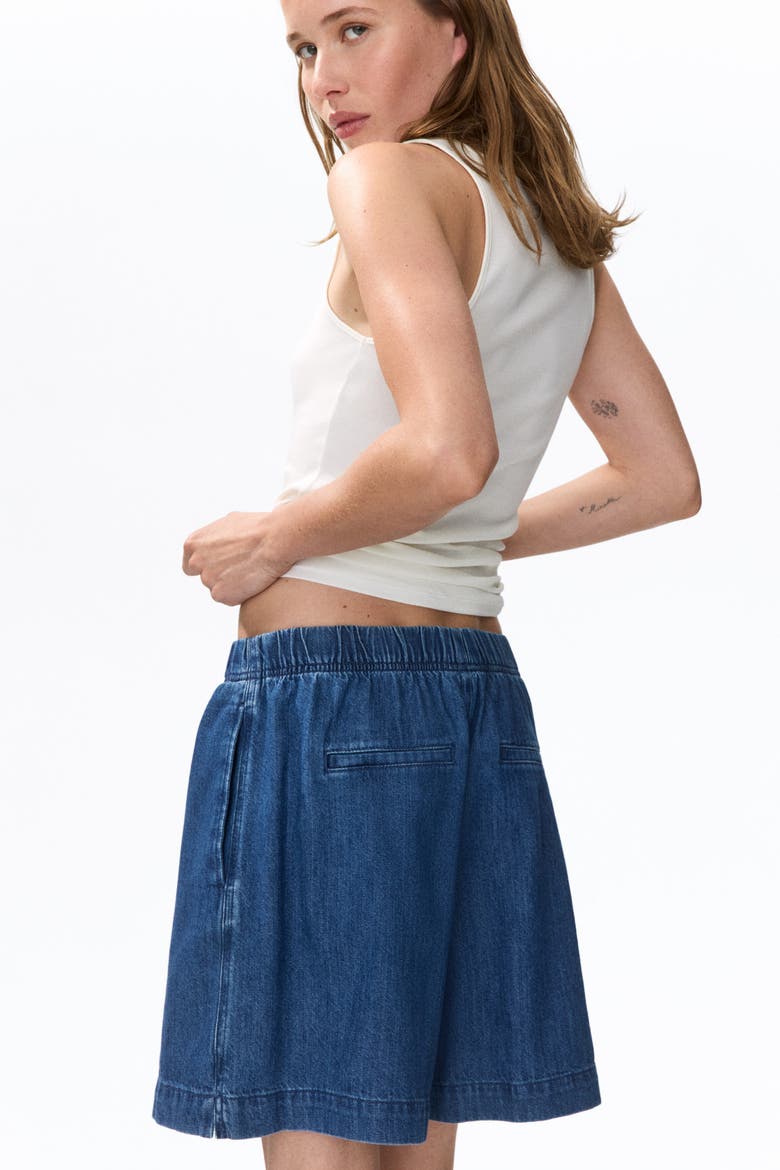 Denim Pull-on Shorts, Alternate, color, Denim blue