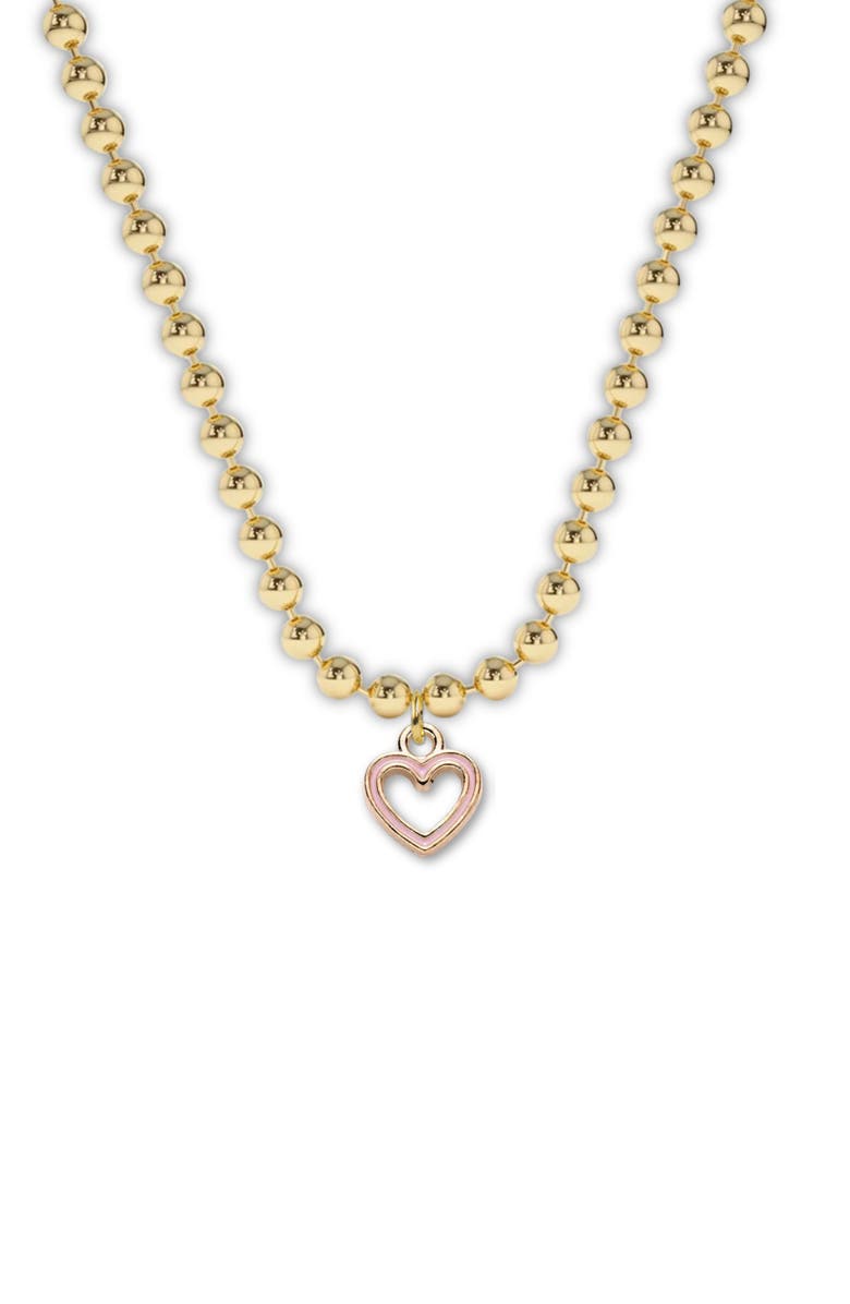 Little Miss Zoe Heart Charm Necklace in Gift Bottle, Alternate, color, Pink