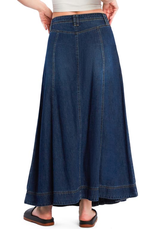 WASH LAB DENIM WASH LAB DENIM PANEL FRONT BUTTON DENIM MAXI SKIRT 