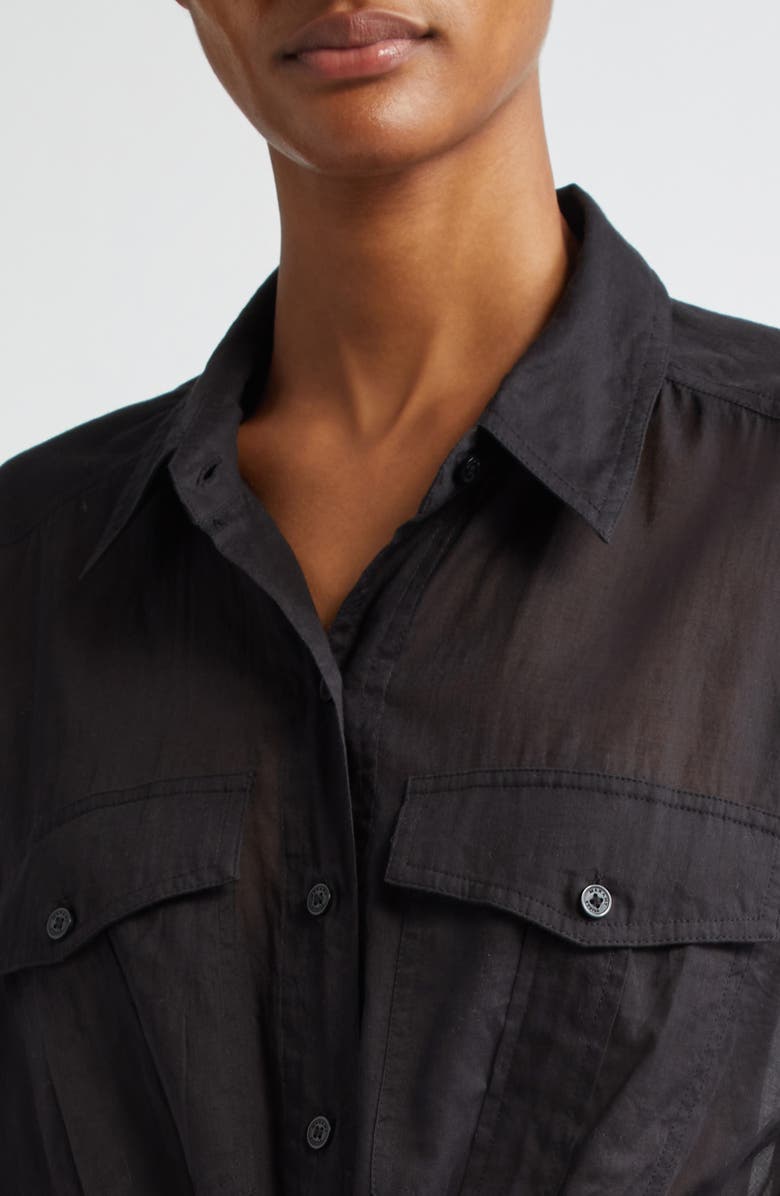 Isabel Marant Étoile Nath High-Low Button-Up Shirt, Alternate, color,