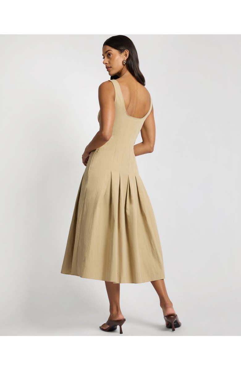 Onia Sweetheart Pleated Dress, Alternate, color, Jute