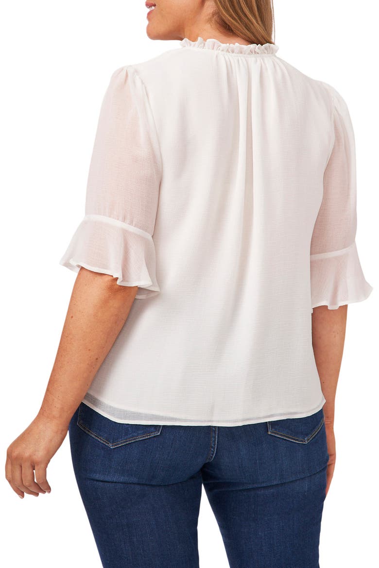 Short Sleeve V-Neck Top, Alternate, color, SOFT ECRU