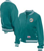 New Era Women's New Era Aqua Miami Dolphins Throwback Fleece Full-Snap Jacket