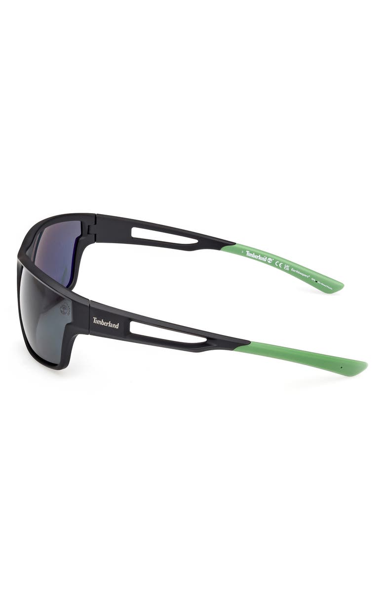 Timberland 65mm Polarized Rectangular Wrap Sunglasses, Alternate, color,