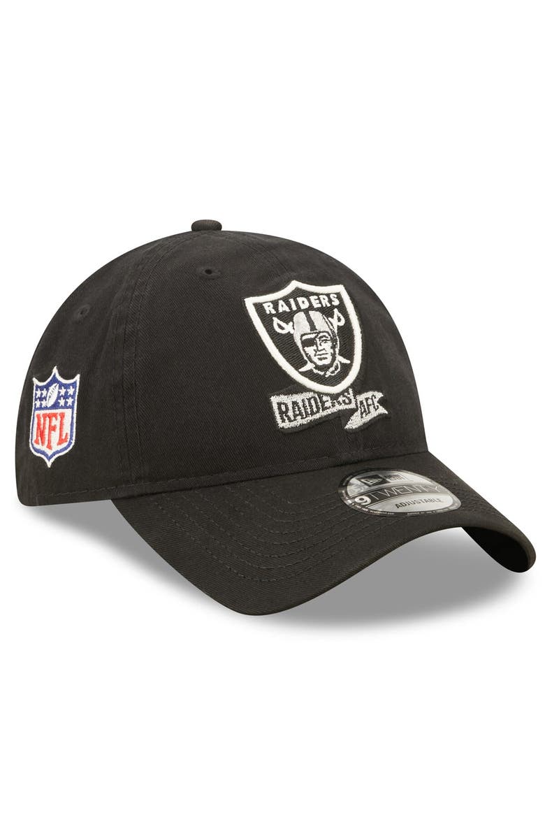 New Era Youth New Era Black Las Vegas Raiders 2022 Sideline Adjustable 9TWENTY Hat, Main, color, 
