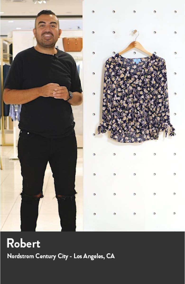 Botanic Charm Floral Tie Sleeve Blouse, sales video thumbnail