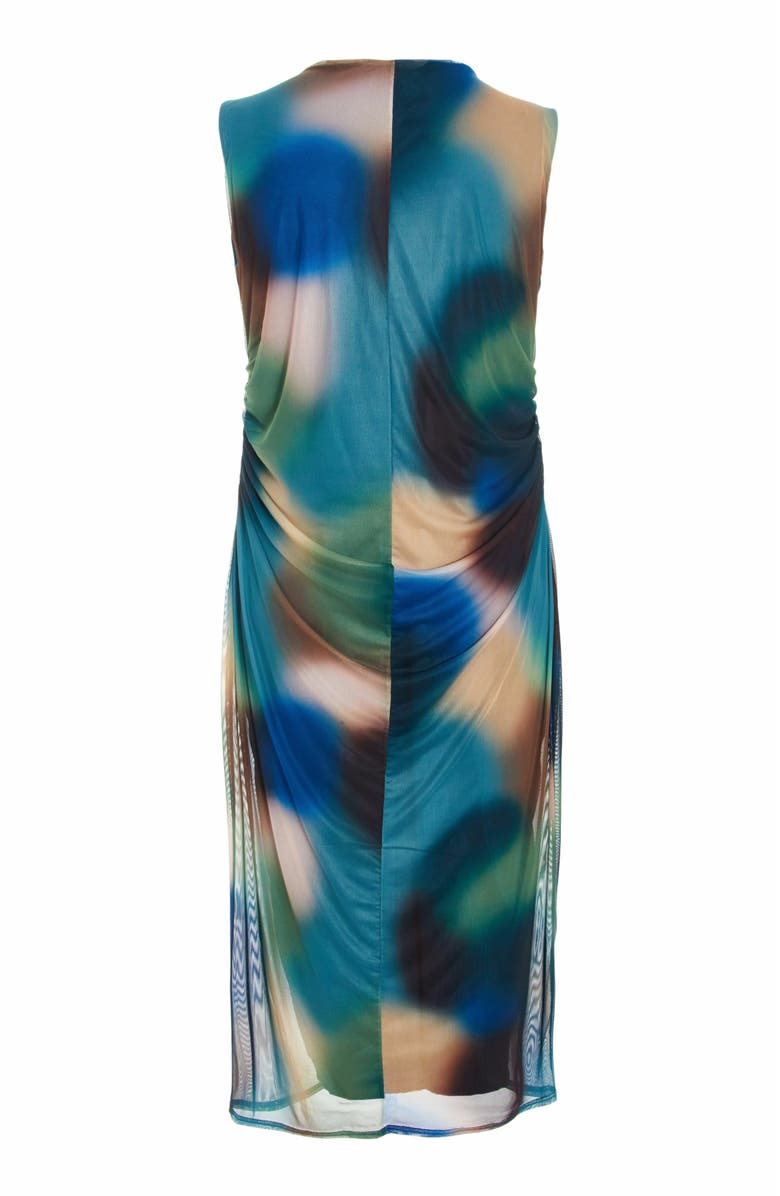 QUIZ Mesh Air Brush Round Neck Maxi Dress, Alternate, color, 