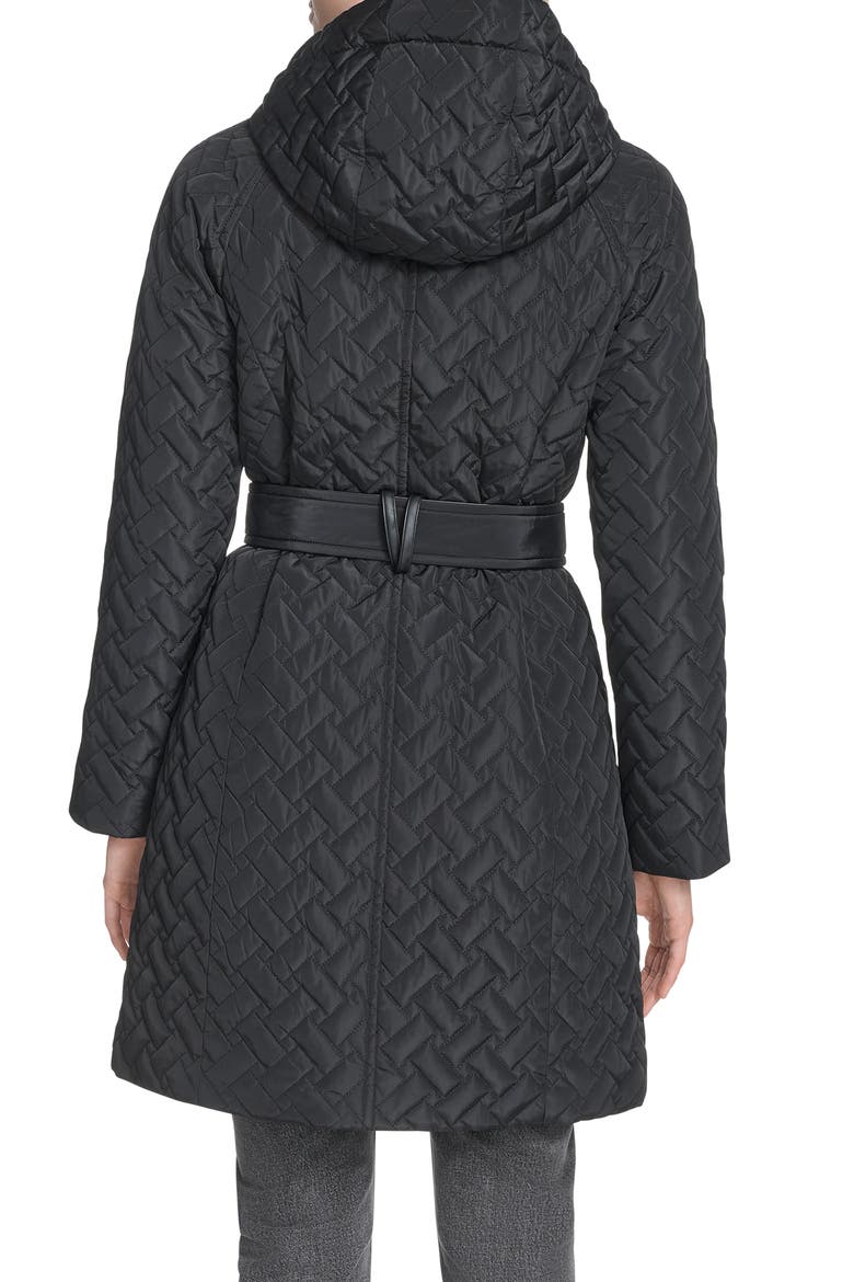 Belted Quilted Jacket, Alternate, color, BLACK