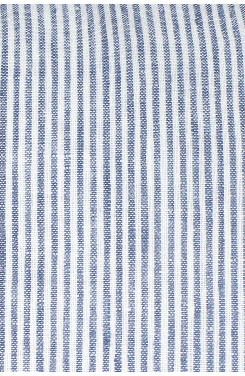 Anaya Soft Fringe Linen Pillow with Down Alternative Insert, Alternate, color, Blue