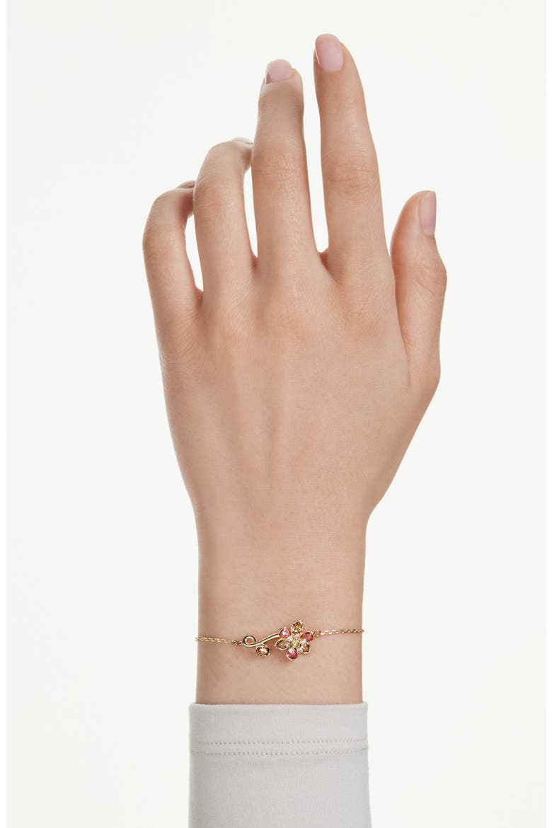 Idyllia Crystal Flower Bracelet, Alternate, color, GOLD/ MULTI