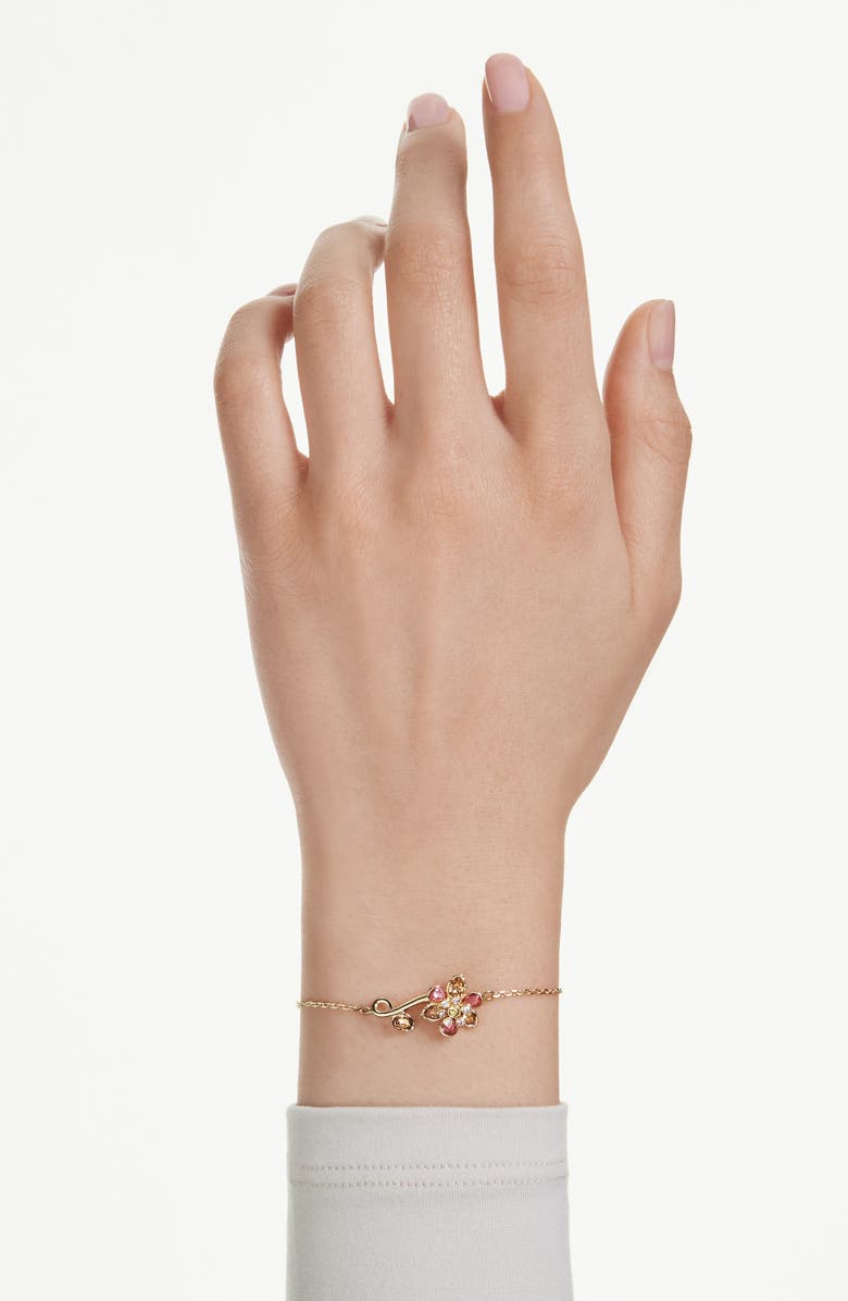 Swarovski Idyllia Crystal Flower Bracelet, Alternate, color, Gold/ Multi