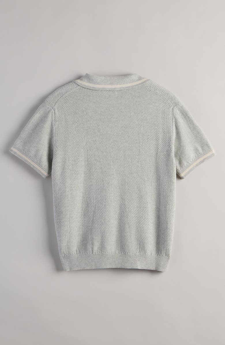 Nordstrom Kids' Textured Cotton Polo Sweater, Alternate, color, Grey Light Heather