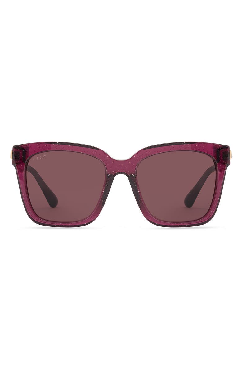 DIFF Bella 54mm Square Optical Glasses, Main, color, Festive Umbria / Wine