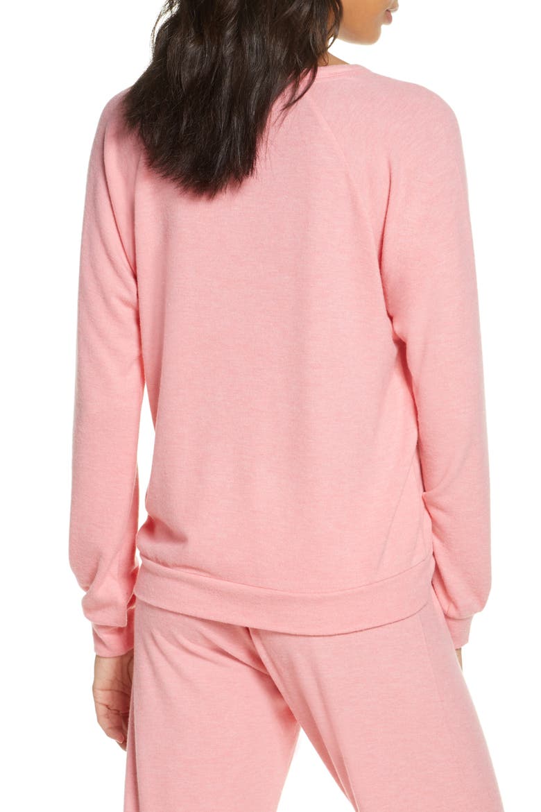 Peached Jersey Sweatshirt, Alternate, color, CORAL