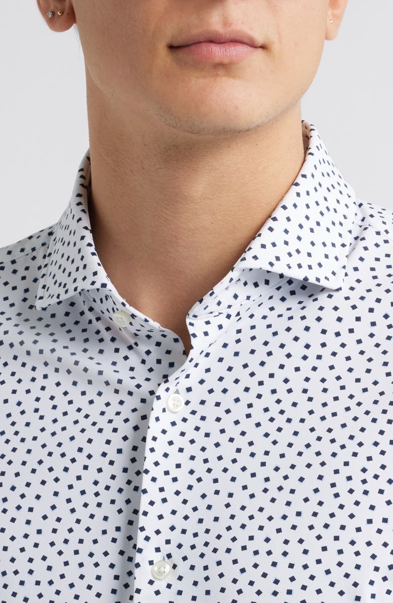 BOSS Hank Slim Fit Performance Stretch Dress Shirt, Alternate, color, Open White