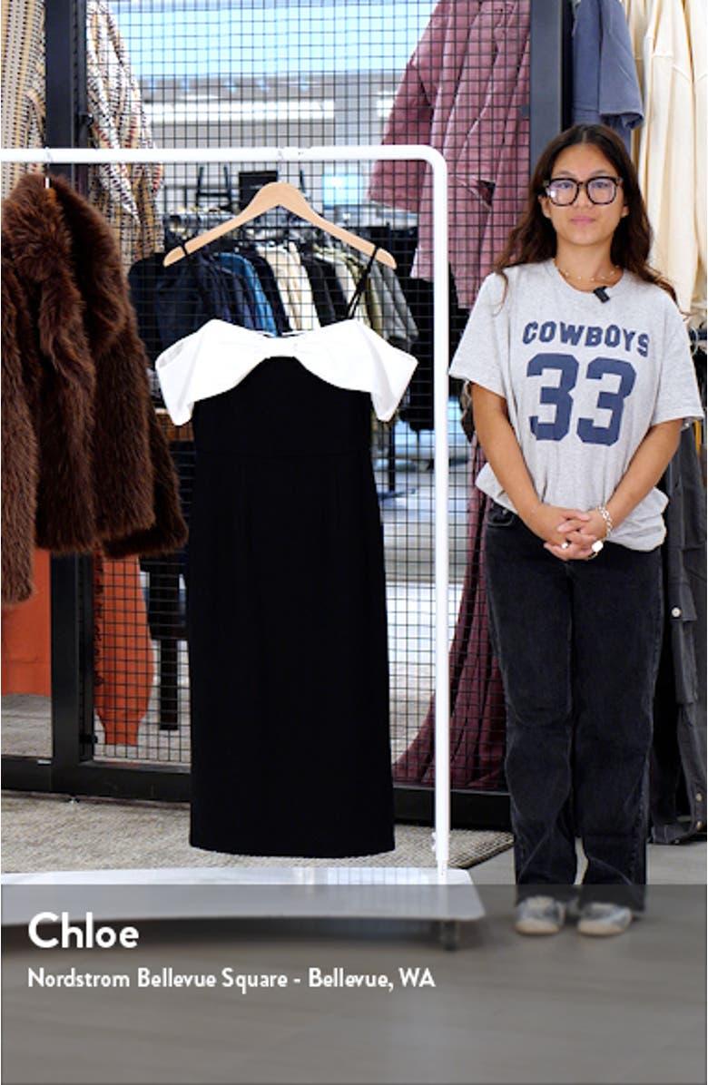Bow Colorblock Off the Shoulder Dress, sales video thumbnail