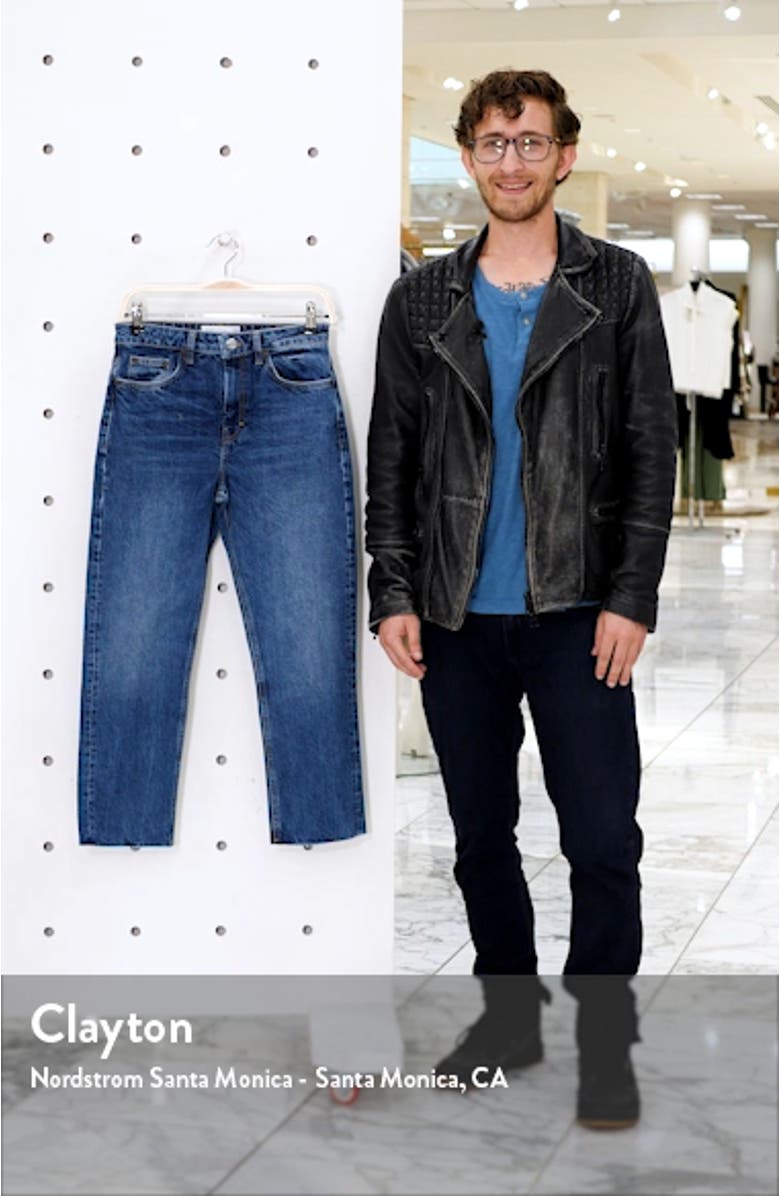 Straight Leg Raw Hem Jeans, sales video thumbnail