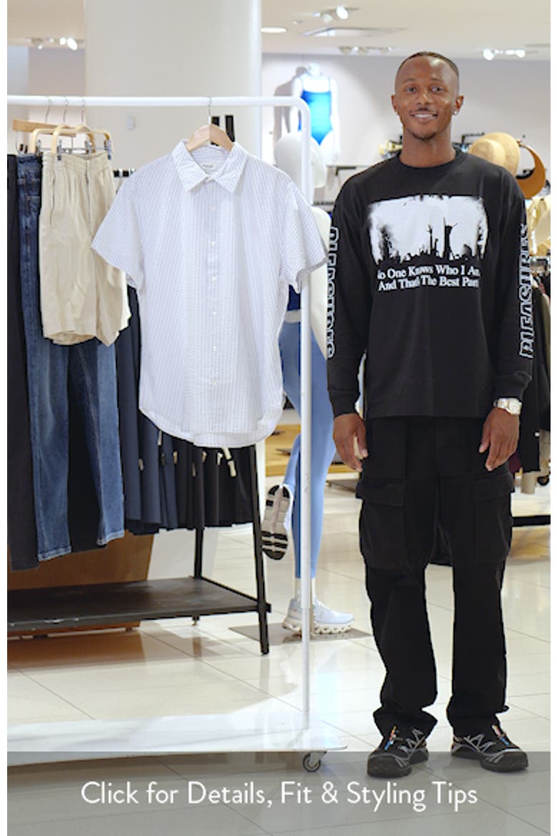 Riviera Slim Fit Short Sleeve Seersucker Button-Up Shirt video