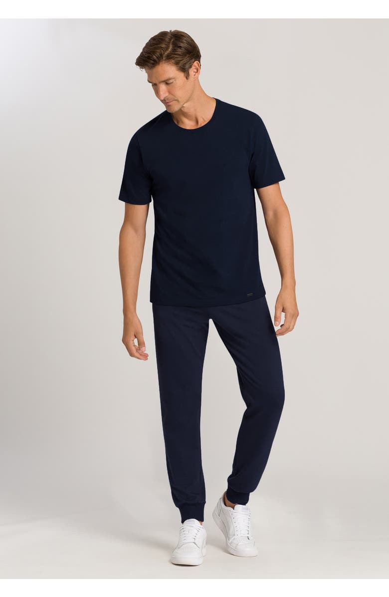 Hanro Living Cotton Drawstring Lounge Pants, Alternate, color, Black Iris