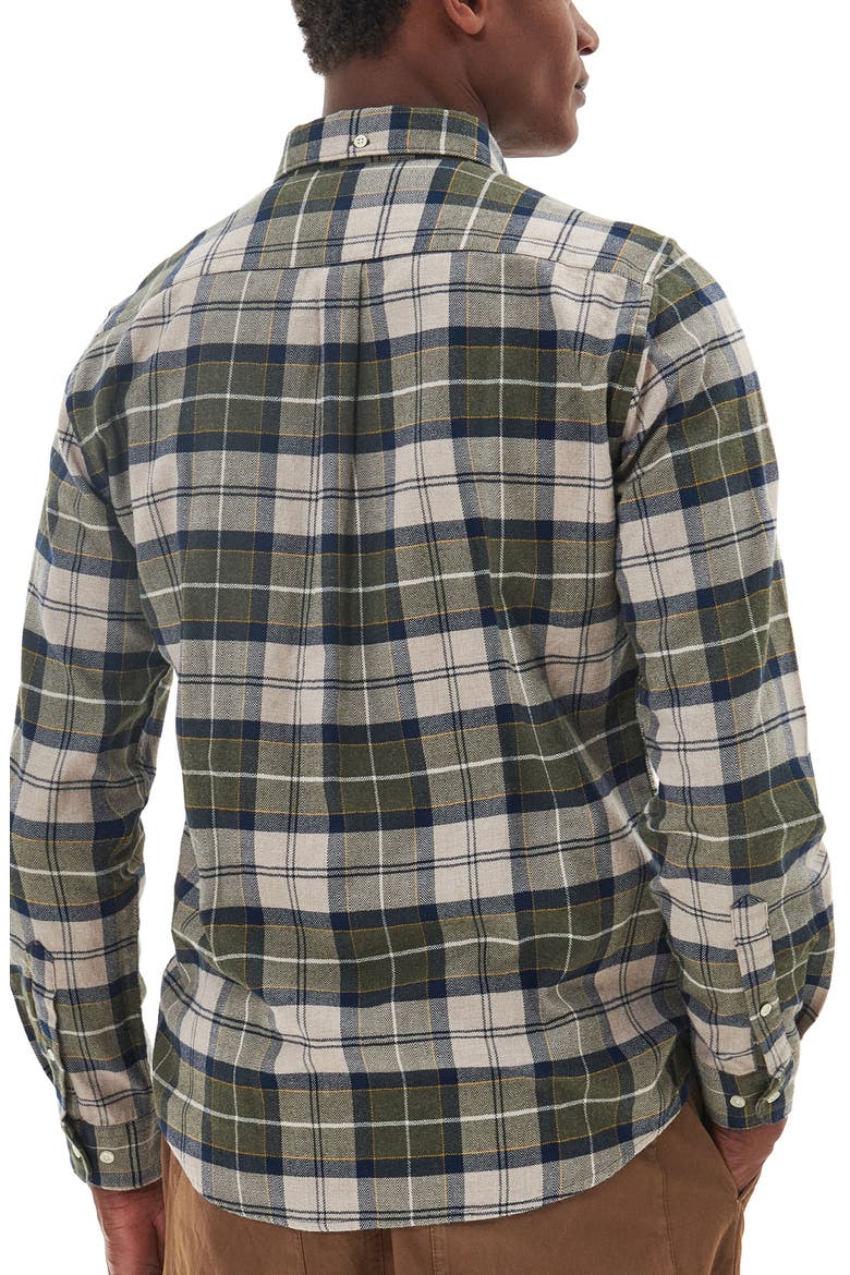 Kyeloch Tailored Fit Plaid Cotton Button-Down Shirt, Alternate, color, FOREST MIST