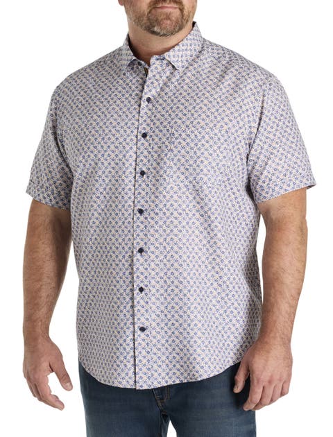 Big & Tall Microfiber Floral Sport Shirt