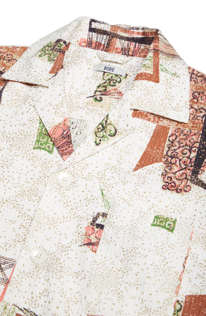 Bode x Marcus Paul Louie Mid Century Motif Button-Up Shirt, Alternate, color,