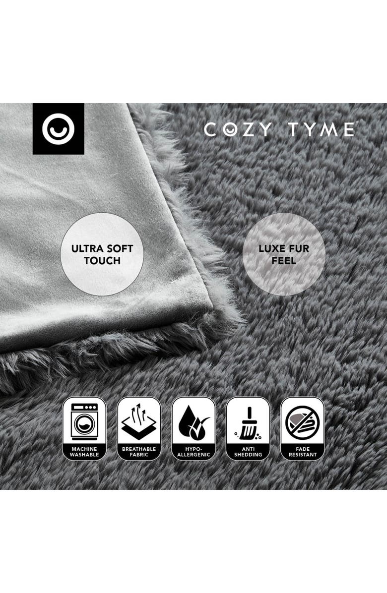 INSPIRED HOME Faux Fur Throw Blanket, Alternate, color, 