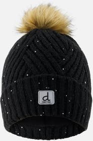 Deux par Deux Winter Fleece Lined Faux Fur Pompom Knit Hat