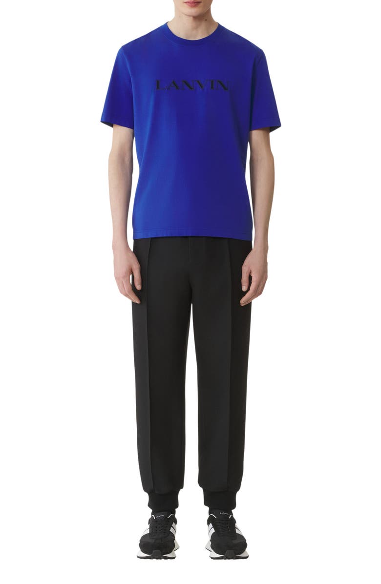 Lanvin Flannel Jogging Pants, Main, color, Black