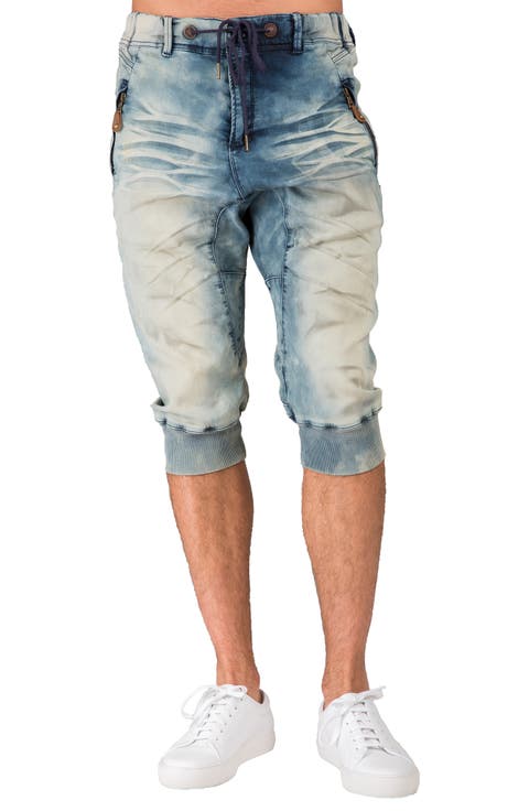 Denim Wash Capri Joggers