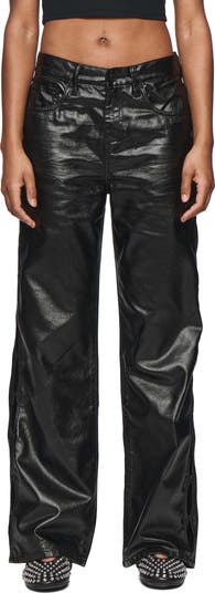 Side Cutout Coated Jeans