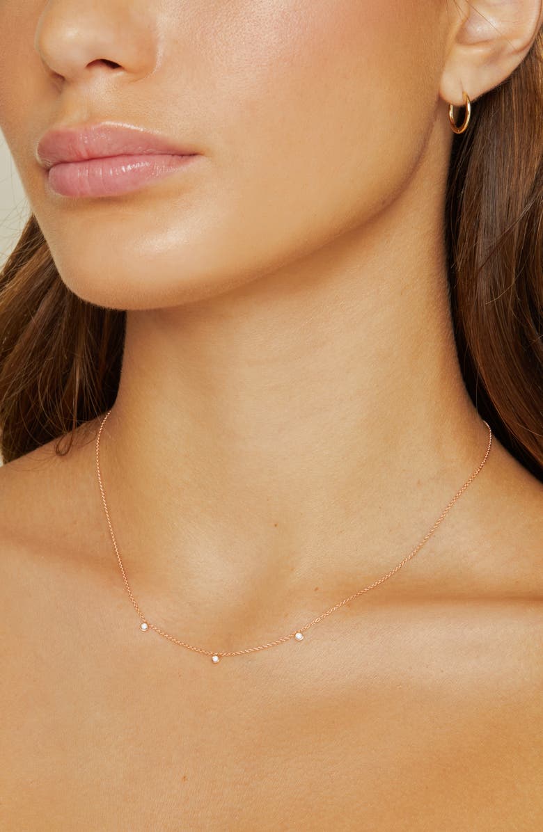 BYCHARI Diamond Bezel Charm Necklace, Alternate, color, 