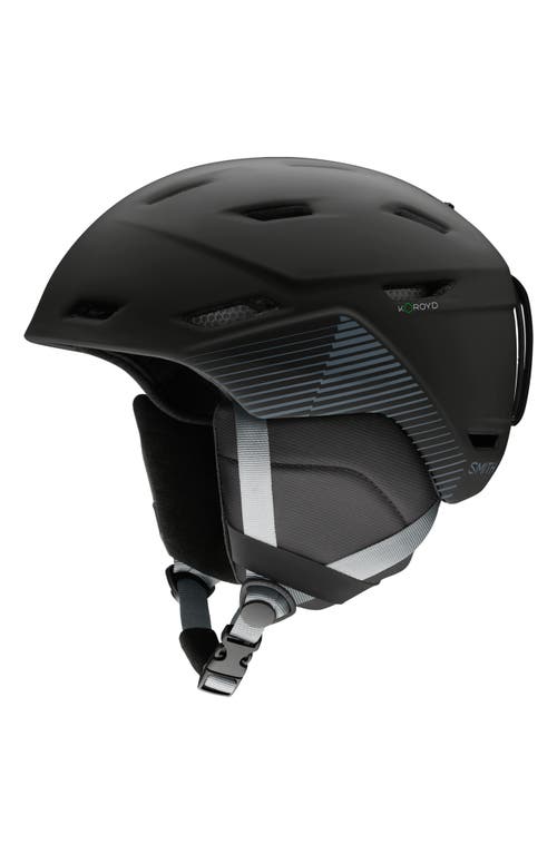 Smith Mission Mips Snow Helmet In Matte Black Stripes