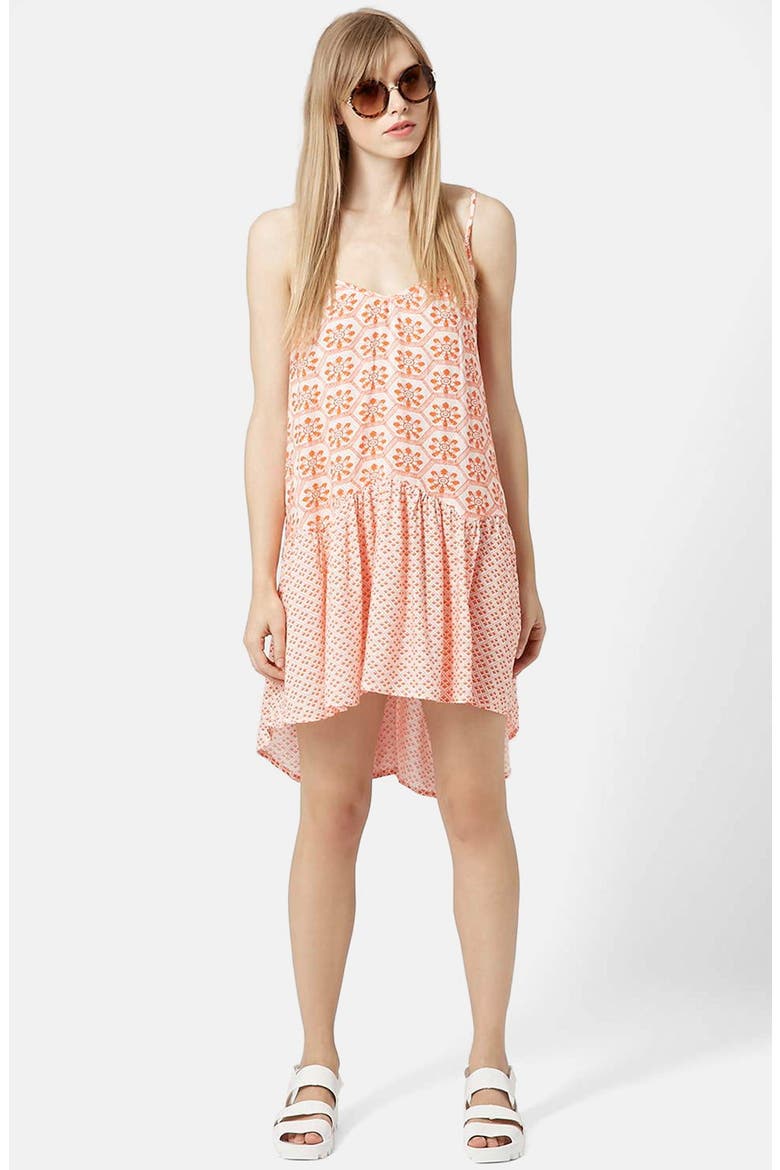 Tile Print Sundress, Alternate, color, CORAL MULTI