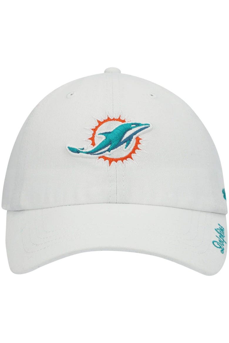 Women's '47 White Miami Dolphins Miata Clean Up Logo Adjustable Hat, Alternate, color, White
