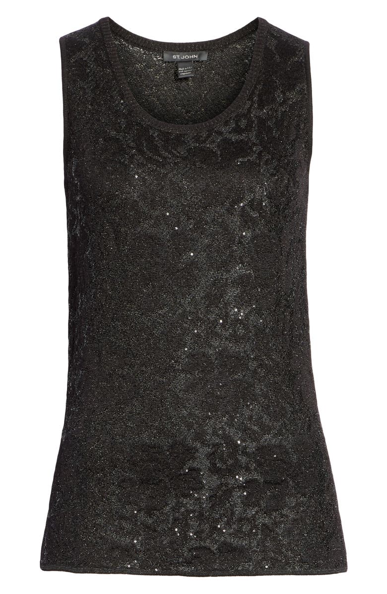 St. John Collection Stellar Gaze Jacquard Knit Shell, Alternate, color,