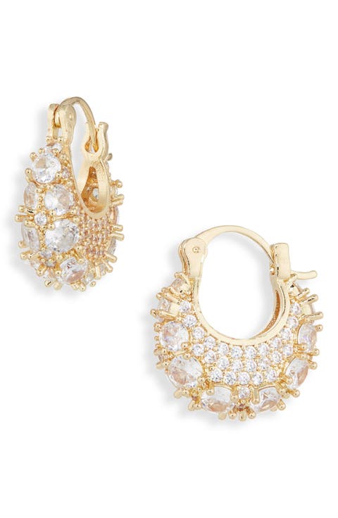 Crystal Pavé Chunky Hoop Earrings