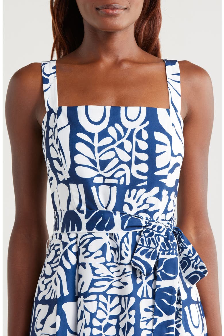 Mixed Print Dress, Alternate, color, BLUE IVORY