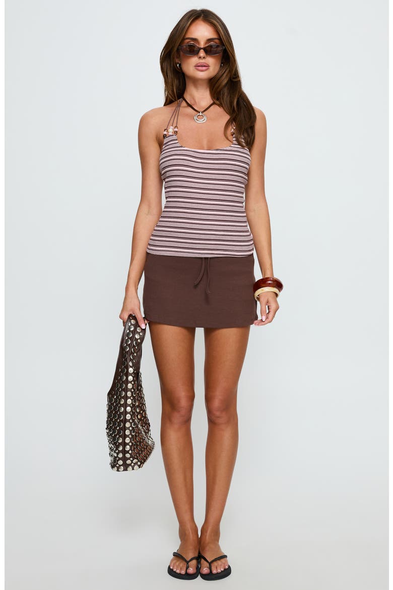 Roller Coaster Stripe Beaded Halter Top, Alternate, color, PINK STRIPE