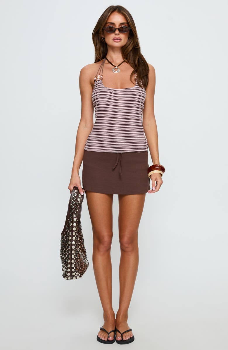 Princess Polly Roller Coaster Stripe Beaded Halter Top, Alternate, color, Pink Stripe