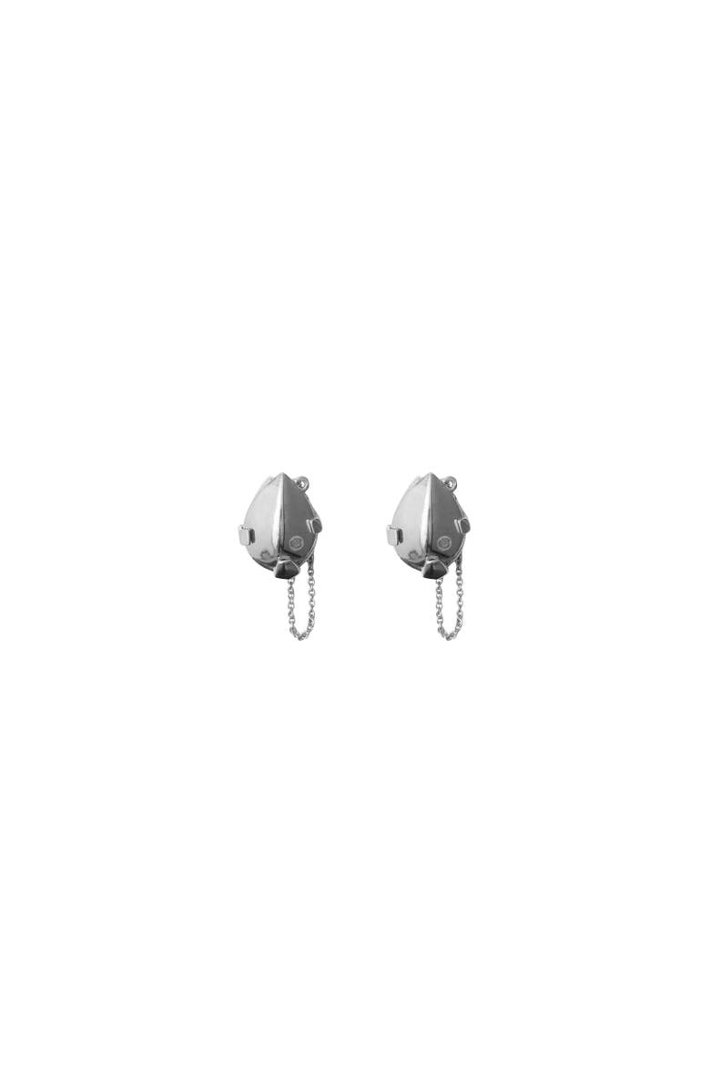 Onyx Shield Pendant Earrings, Alternate, color, Silver/black